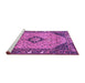 Sideview of Machine Washable Medallion Purple Traditional Area Rugs, wshtr4708pur