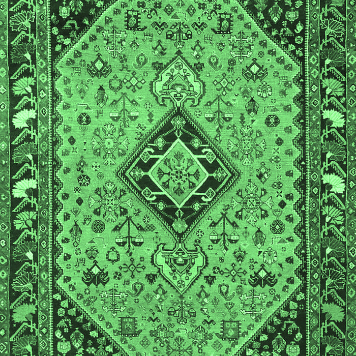 Medallion Emerald Green Traditional Rug, tr4708emgrn