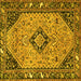 Square Medallion Yellow Traditional Rug, tr4708yw