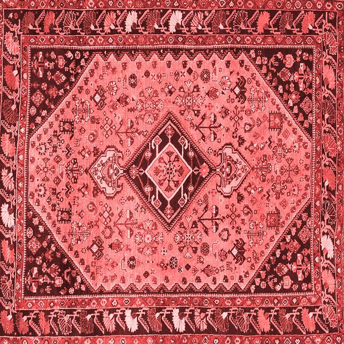 Machine Washable Medallion Red Traditional Rug, wshtr4708red