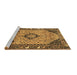 Sideview of Machine Washable Medallion Brown Traditional Rug, wshtr4708brn