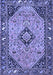 Machine Washable Medallion Blue Traditional Rug, wshtr4708blu