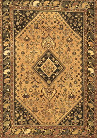 Medallion Brown Traditional Rug, tr4708brn