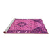 Sideview of Machine Washable Medallion Pink Traditional Rug, wshtr4708pnk