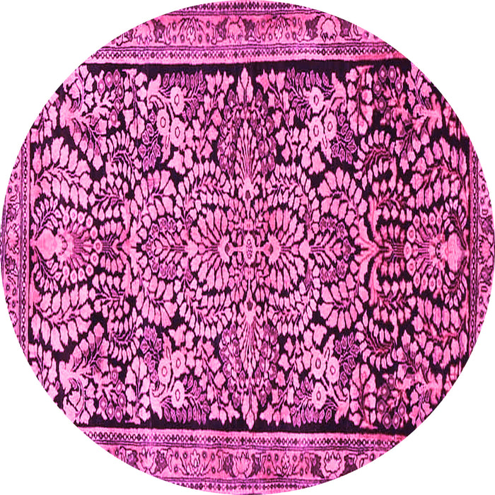 Round Persian Pink Traditional Rug, tr4709pnk