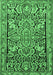 Machine Washable Persian Emerald Green Traditional Area Rugs, wshtr4709emgrn