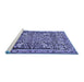 Sideview of Machine Washable Persian Blue Traditional Rug, wshtr4709blu