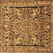 Square Machine Washable Persian Brown Traditional Rug, wshtr4709brn