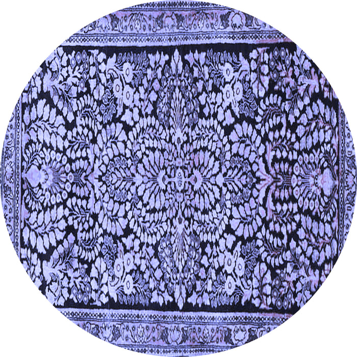 Round Persian Blue Traditional Rug, tr4709blu