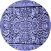 Round Persian Blue Traditional Rug, tr4709blu