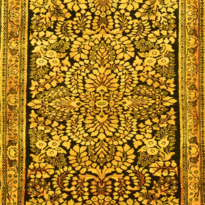 Machine Washable Persian Yellow Traditional Rug, wshtr4709yw