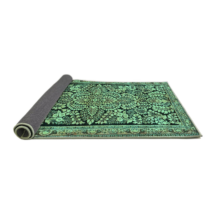 Sideview of Persian Turquoise Traditional Rug, tr4709turq
