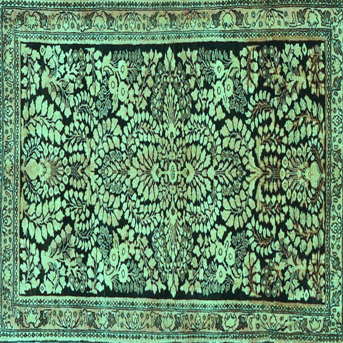 Square Persian Turquoise Traditional Rug, tr4709turq