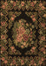 Machine Washable Medallion Brown French Rug, wshtr470brn