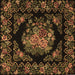 Square Medallion Brown French Rug, tr470brn