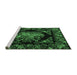 Sideview of Machine Washable Medallion Emerald Green French Area Rugs, wshtr470emgrn