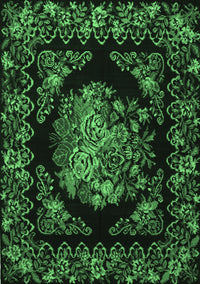 Medallion Emerald Green French Rug, tr470emgrn