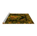 Sideview of Machine Washable Medallion Yellow French Rug, wshtr470yw