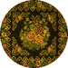 Round Medallion Yellow French Rug, tr470yw