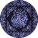 Round Medallion Blue French Rug, tr470blu