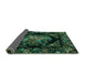 Sideview of Medallion Turquoise French Rug, tr470turq