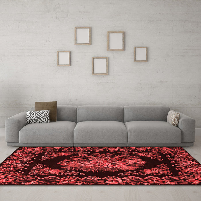 French Red Washable Rugs