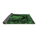 Sideview of Medallion Emerald Green French Rug, tr470emgrn