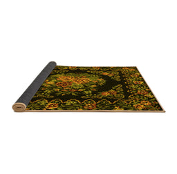 Sideview of Medallion Yellow French Rug, tr470yw