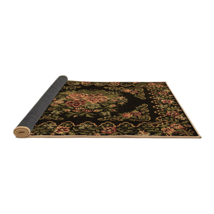 Sideview of Medallion Brown French Rug, tr470brn