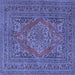 Square Medallion Blue Traditional Rug, tr4710blu