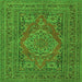 Serging Thickness of Medallion Green Traditional Rug, tr4710grn