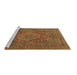 Sideview of Machine Washable Medallion Brown Traditional Rug, wshtr4710brn