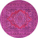 Round Medallion Pink Traditional Rug, tr4710pnk