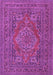 Machine Washable Medallion Purple Traditional Area Rugs, wshtr4710pur