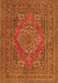 Serging Thickness of Machine Washable Medallion Orange Traditional Area Rugs, wshtr4710org