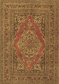 Medallion Brown Traditional Rug, tr4710brn