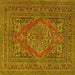 Square Medallion Yellow Traditional Rug, tr4710yw