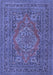 Medallion Blue Traditional Rug, tr4710blu