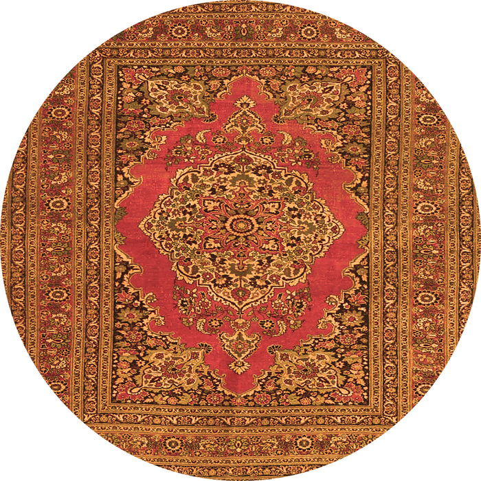 Square Medallion Orange Traditional Rug, tr4710org