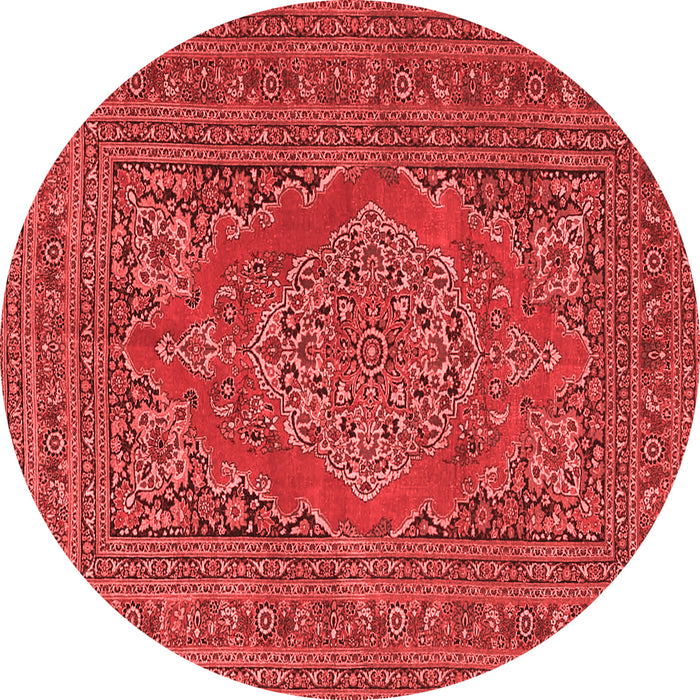 Machine Washable Medallion Red Traditional Rug, wshtr4710red