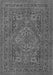 Serging Thickness of Machine Washable Medallion Gray Traditional Rug, wshtr4710gry