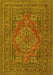 Machine Washable Medallion Yellow Traditional Rug, wshtr4710yw