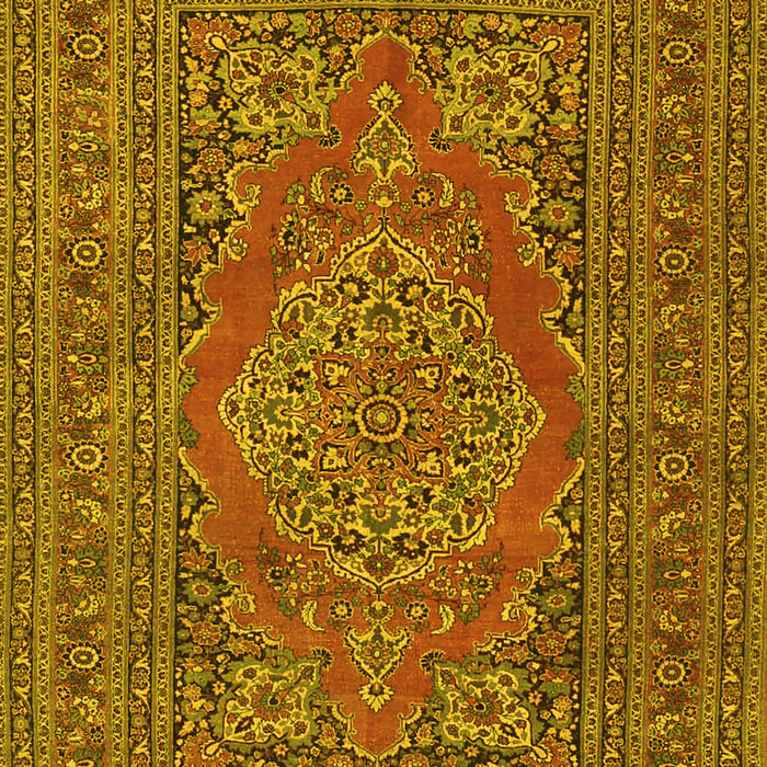 Medallion Yellow Traditional Rug, tr4710yw