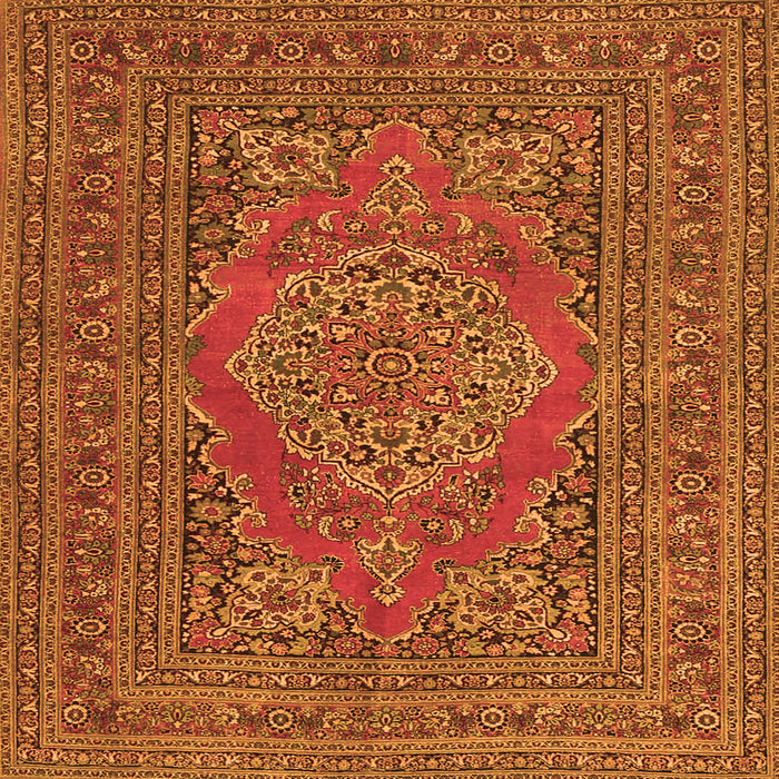 Serging Thickness of Medallion Orange Traditional Rug, tr4710org