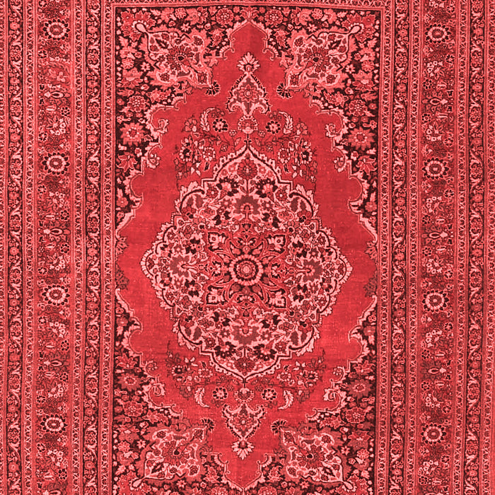 Machine Washable Medallion Red Traditional Rug, wshtr4710red