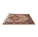 Sideview of Machine Washable Traditional Brown Red Rug, wshtr4711