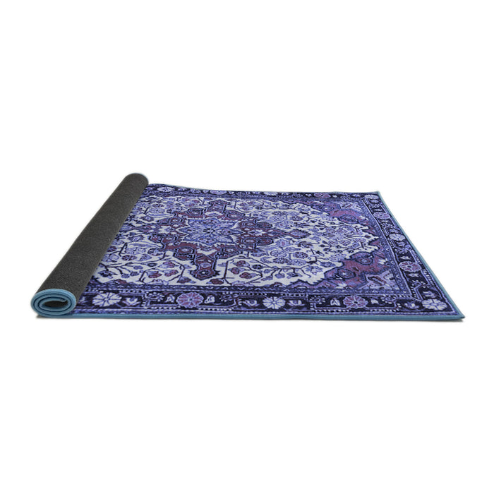 Sideview of Medallion Blue Traditional Rug, tr4711blu