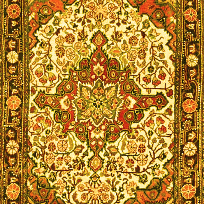 Medallion Yellow Traditional Rug, tr4711yw
