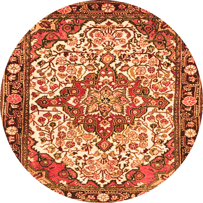 Square Medallion Orange Traditional Rug, tr4711org