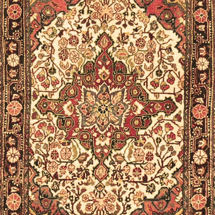 Machine Washable Medallion Brown Traditional Rug, wshtr4711brn